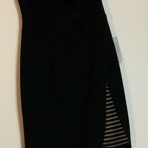 Xscape Black Strapless Asymmetrical Sheath Dress - NWT